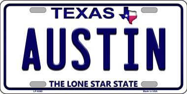 Picture of Smart Blonde LP-9360 Austin Texas Background Novelty Metal License Plate - 6 x 12 in.