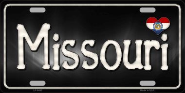 LP-9463 Missouri Flag Script Novelty Metal License Plate - 6 x 12 in.