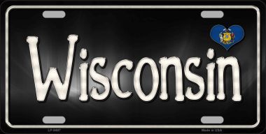LP-9487 Wisconsin Flag Script Novelty Metal License Plate - 6 x 12 in.