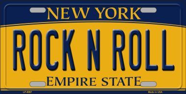 Picture of Smart Blonde LP-8997 Rock N Roll New York Background Novelty Metal License Plate - 6 x 12 in.