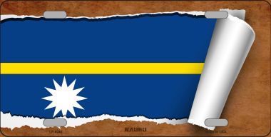 LP-9246 Naury Flag Scroll Novelty Metal License Plate - 6 x 12 in.