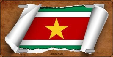 Picture of Smart Blonde LP-9294 Suriname Flag Scroll Novelty Metal License Plate - 6 x 12 in.