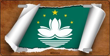 LP-9223 Macan Flag Scroll Novelty Metal License Plate - 6 x 12 in.