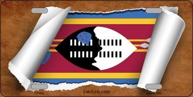 Picture of Smart Blonde LP-9295 Swaziland Flag Scroll Novelty Metal License Plate - 6 x 12 in.