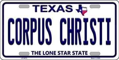 Picture of Smart Blonde LP-9373 Corpus Christi Texas Background Novelty Metal License Plate - 6 x 12 in.