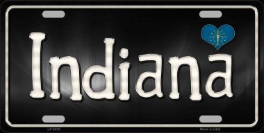 Picture of Smart Blonde LP-9452 Indiana Flag Script Novelty Metal License Plate - 6 x 12 in.