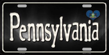 LP-9476 Pennsylvania Flag Script Novelty Metal License Plate - 6 x 12 in.