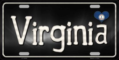 LP-9484 Virginia Flag Script Novelty Metal License Plate - 6 x 12 in.