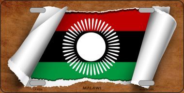 LP-9229 Malawi Flag Scroll Novelty Metal License Plate - 6 x 12 in.