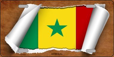 LP-9277 Senegal Flag Scroll Novelty Metal License Plate - 6 x 12 in.