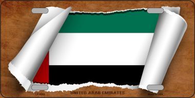 Picture of Smart Blonde LP-9309 United Arab Emirates Flag Scroll Novelty Metal License Plate - 6 x 12 in.