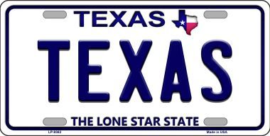 LP-9363 Texas Background Novelty Metal License Plate - 6 x 12 in.