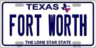 Picture of Smart Blonde LP-9371 Fort Worth Texas Background Novelty Metal License Plate - 6 x 12 in.