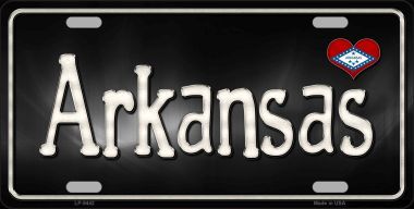 Picture of Smart Blonde LP-9442 Arkansas Flag Script Novelty Metal License Plate - 6 x 12 in.