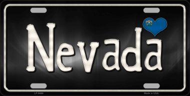 LP-9466 Nevada Flag Script Novelty Metal License Plate - 6 x 12 in.