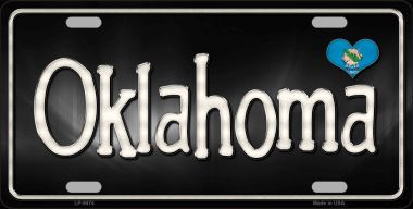 LP-9474 Oklahoma Flag Script Novelty Metal License Plate - 6 x 12 in.