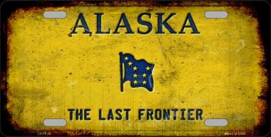 Picture of Smart Blonde LP-9510 Alaska Rusty Background Metal Novelty License Plate - 6 x 12 in.