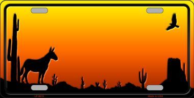 Picture of Smart Blonde LP-9519 Donkey Blank Scenic Background Novelty Metal License Plate - 6 x 12 in.