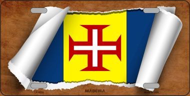Picture of Smart Blonde LP-9228 Madeiva Flag Scroll Novelty Metal License Plate - 6 x 12 in.
