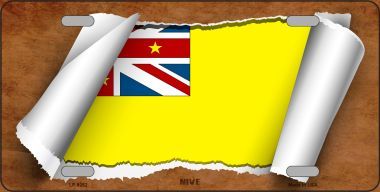 Picture of Smart Blonde LP-9252 Nive Flag Scroll Novelty Metal License Plate - 6 x 12 in.