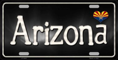 LP-9441 Arizona Flag Script Novelty Metal License Plate - 6 x 12 in.