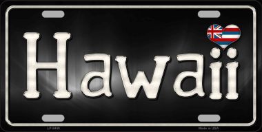 LP-9449 Hawaii Flag Script Novelty Metal License Plate - 6 x 12 in.