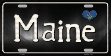 Picture of Smart Blonde LP-9457 Maine Flag Script Novelty Metal License Plate - 6 x 12 in.