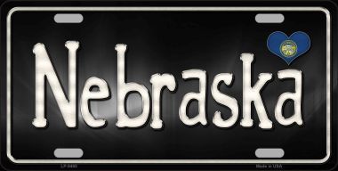 LP-9465 Nebraska Flag Script Novelty Metal License Plate - 6 x 12 in.