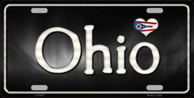 LP-9473 Ohio Flag Script Novelty Metal License Plate - 6 x 12 in.