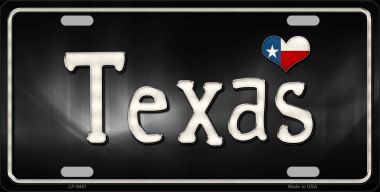 LP-9481 Texas Flag Script Novelty Metal License Plate - 6 x 12 in.