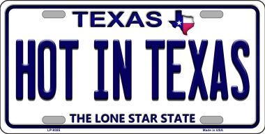 Picture of Smart Blonde LP-9385 Hot in Texas Background Novelty Metal License Plate - 6 x 12 in.