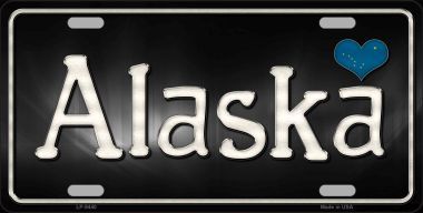 LP-9440 Alaska Flag Script Novelty Metal License Plate - 6 x 12 in.