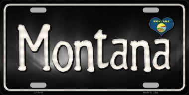 LP-9464 Montana Flag Script Novelty Metal License Plate - 6 x 12 in.