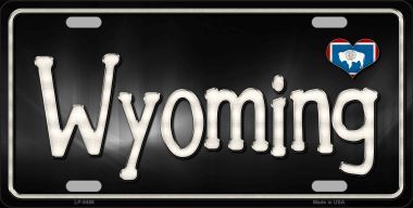 LP-9488 Wyoming Flag Script Novelty Metal License Plate - 6 x 12 in.