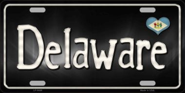 Picture of Smart Blonde LP-9446 Delaware Flag Script Novelty Metal License Plate - 6 x 12 in.