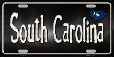 Picture of Smart Blonde LP-9478 South Carolina Flag Script Novelty Metal License Plate - 6 x 12 in.