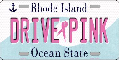 Picture of Smart Blonde LP-9674 Drive Pink Rhode Island Novelty Metal License Plate - 6 x 12 in.