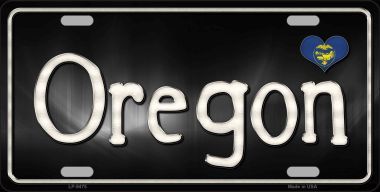 LP-9475 Oregon Flag Script Novelty Metal License Plate - 6 x 12 in.