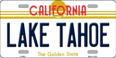 Picture of Smart Blonde LP-9623 Lake Tahoe California Background Novelty Metal License Plate - 6 x 12 in.