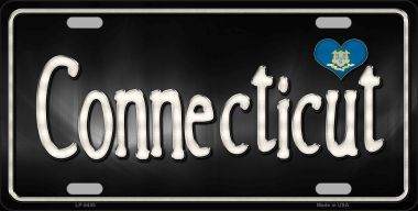 LP-9445 Connecticut Flag Script Novelty Metal License Plate - 6 x 12 in.