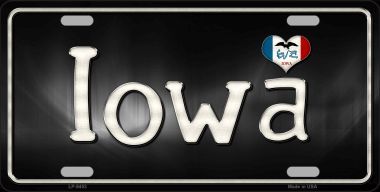 LP-9453 Iowa Flag Script Novelty Metal License Plate - 6 x 12 in.