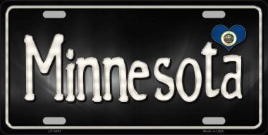 LP-9461 Minnesota Flag Script Novelty Metal License Plate - 6 x 12 in.