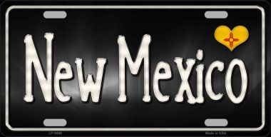 New Mexico Flag Script Novelty Metal License Plate - 6 x 12 in.