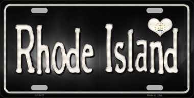 LP-9477 Rhode Island Flag Script Novelty Metal License Plate - 6 x 12 in.