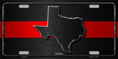 Picture of Smart Blonde LP-9732 Texas Thin Red Line Novelty Metal License Plate - 6 x 12 in.