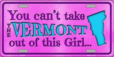Picture of Smart Blonde LP-9836 Vermont Girl Novelty Metal License Plate - 6 x 12 in.