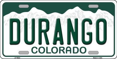 Durango Colorado Background Novelty Metal License Plate - 6 x 12 in.