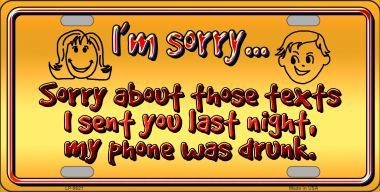 Picture of Smart Blonde LP-9621 Phone Was Drunk Novelty Metal License Plate - 6 x 12 in.