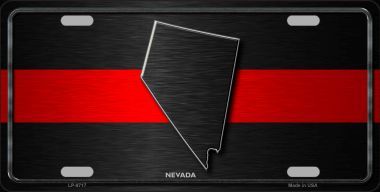 LP-9717 Nevada Thin Red Line Novelty Metal License Plate - 6 x 12 in.