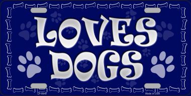 Picture of Smart Blonde LP-9849 Loves Dogs Novelty Metal License Plate - 6 x 12 in.